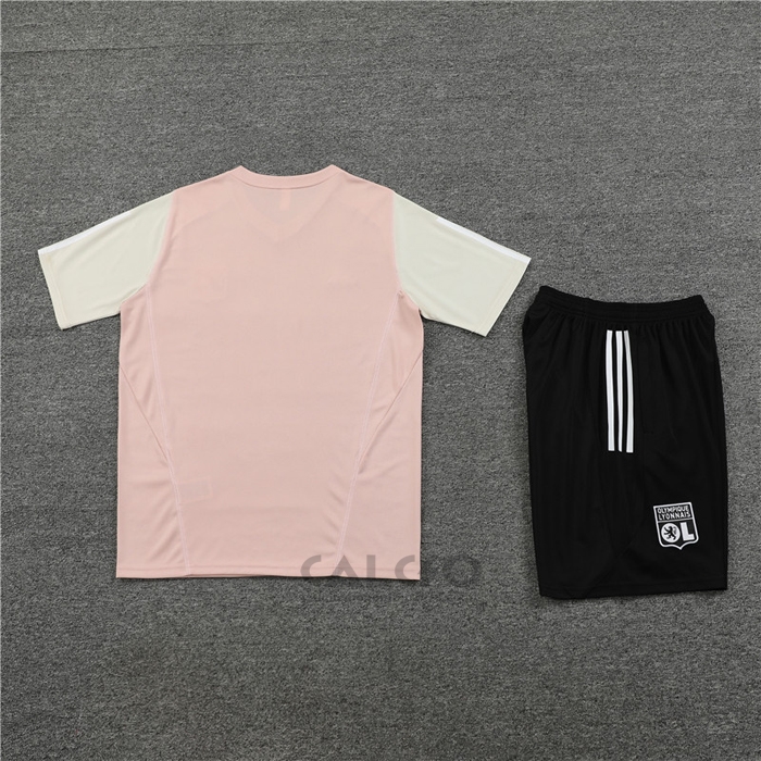 Tuta da Track Olympique Lione Manica Corta 2023-2024 Rosa - Pantaloncini
